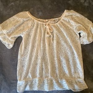 Lace Peasant Top